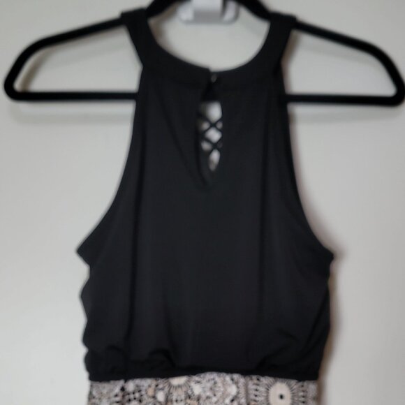 Trixxi Clothing Co. Black & Cream Halter Dress Maxi - Picture 4 of 7